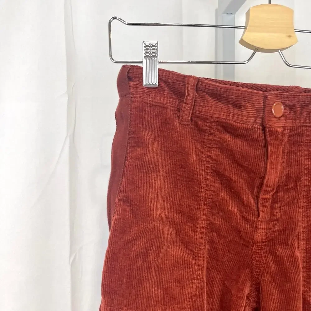 by ANTHROPOLOGIE The Richie Slim Corduroy Jogger Pants Rust Red Orange Size 6 - Picture 6 of 9